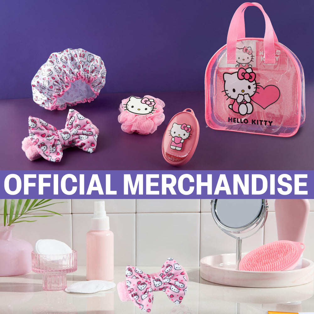 Get Trend Hello Kitty clear toiletry bag pink organizes bath essentials