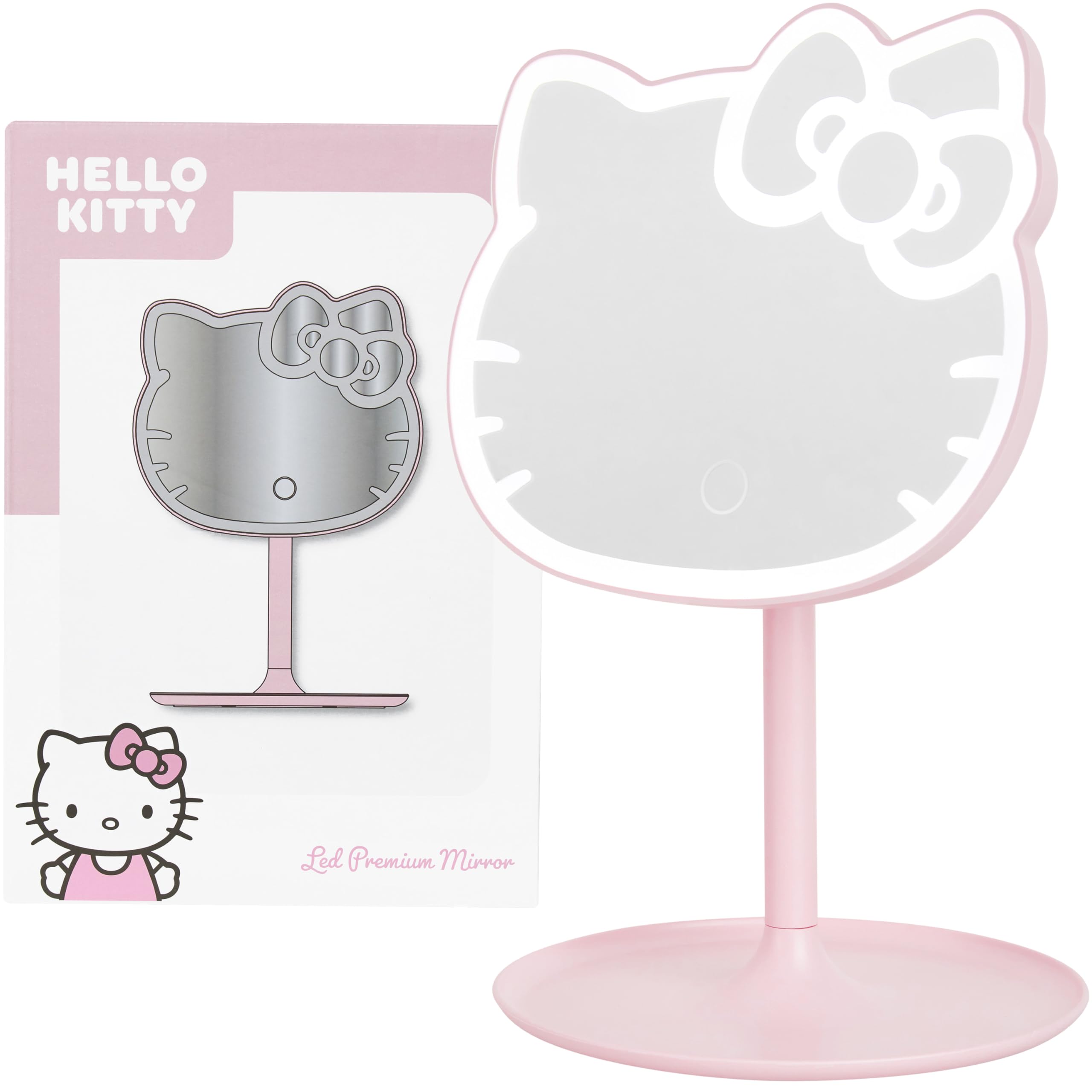 Get Trend Hello Kitty LED vanity mirror foldable tri-panel for precise makeup.