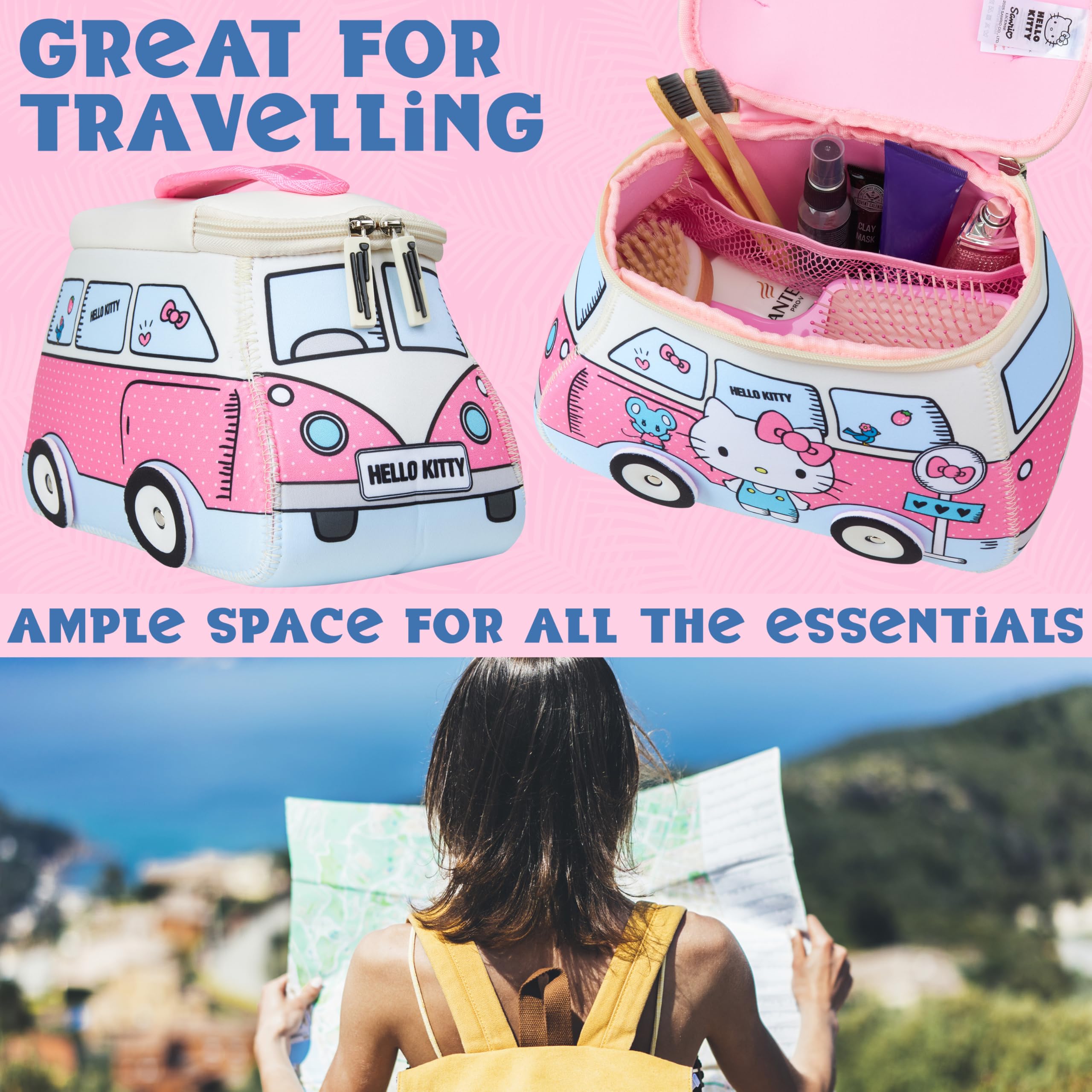 Get Trend Hello Kitty toiletry bag in use during travel and cruise packing