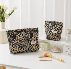 getgto small floral makeup bag with embroidery for compact purse organization