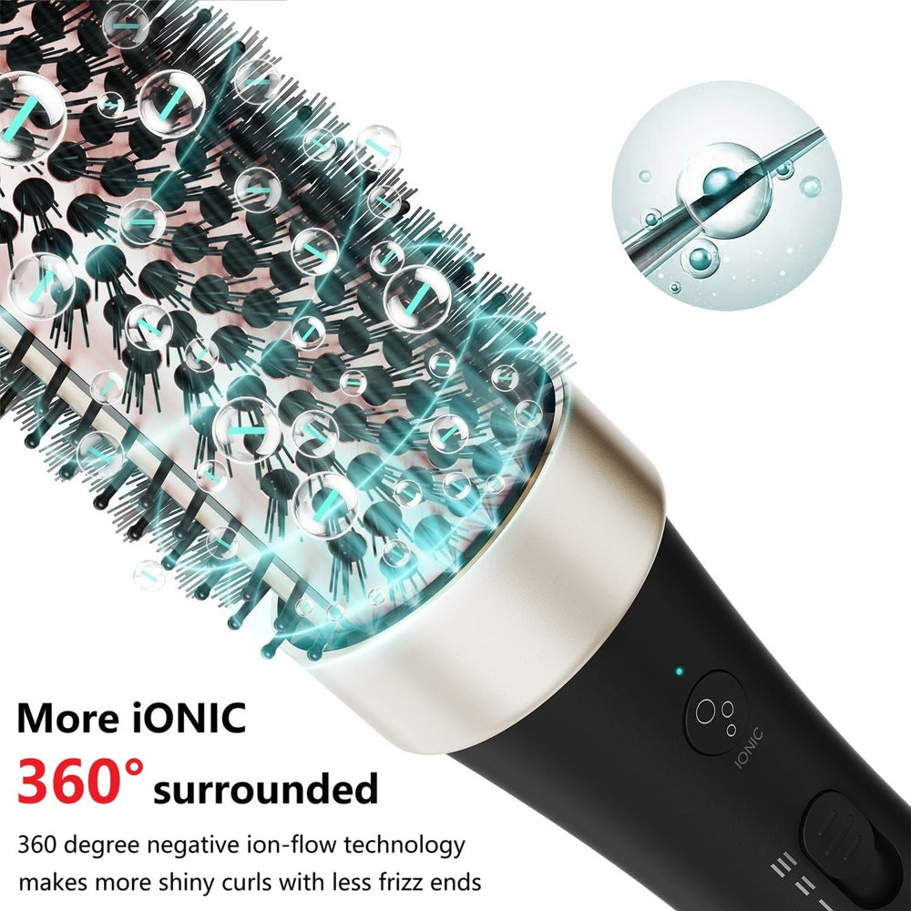 GETLL Ionic thermal brush barrel for smooth frizz-free curls.