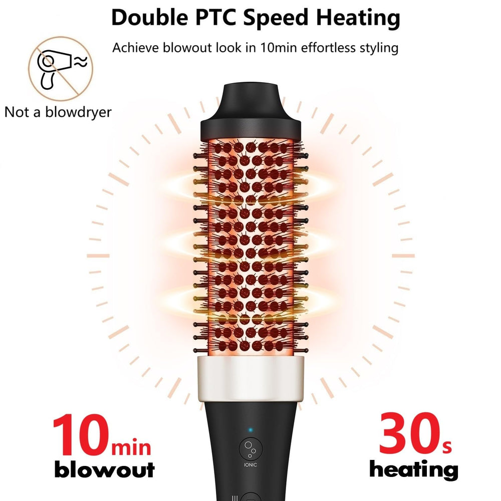 GETLL Ionic thermal brush bristles glide gently for tangle-free styling.