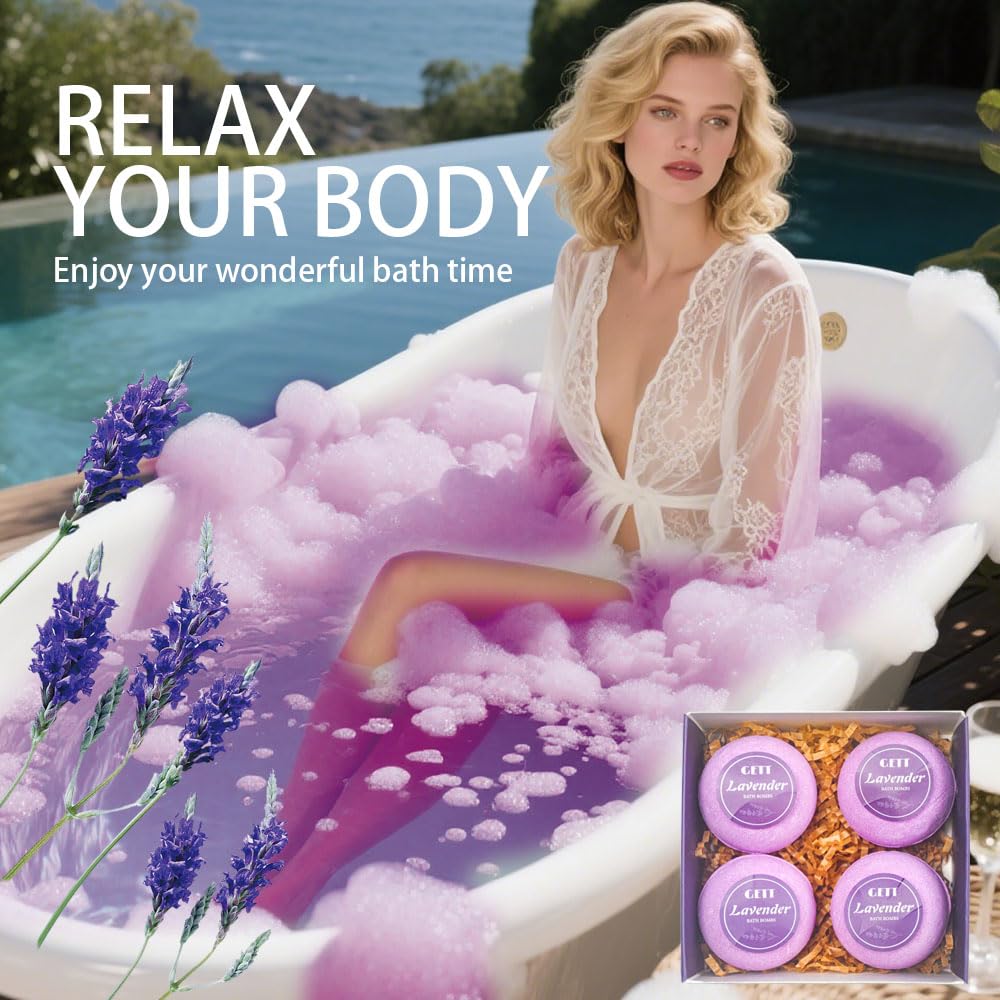 GETT Lavender Bath Bombs suitable for men and women self-care.