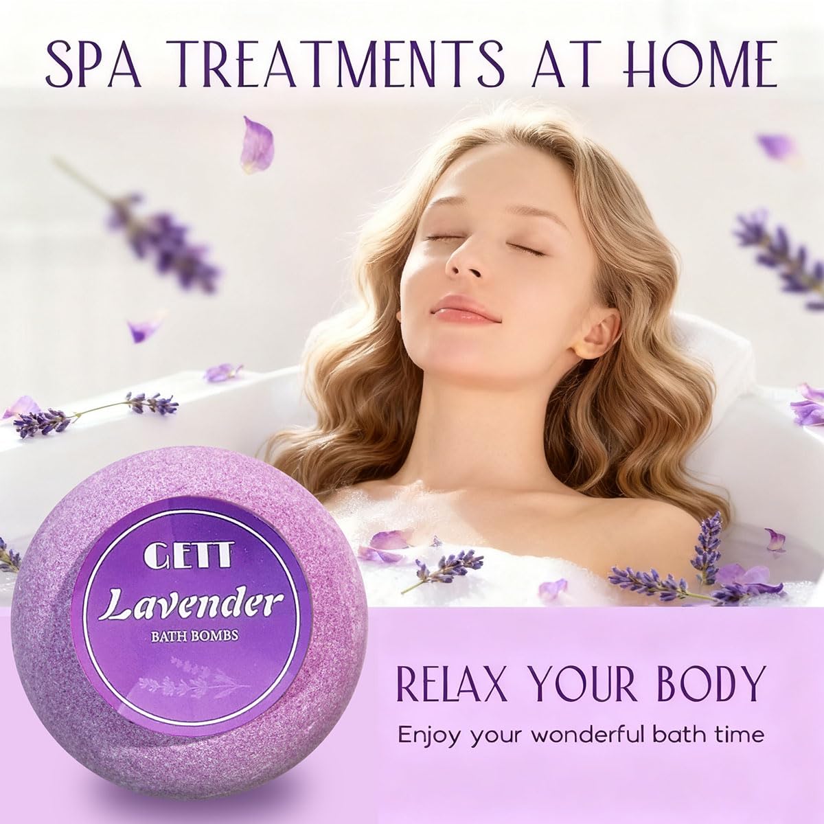 GETT Lavender Bath Bombs gift set pictured as ideal for occasions.
