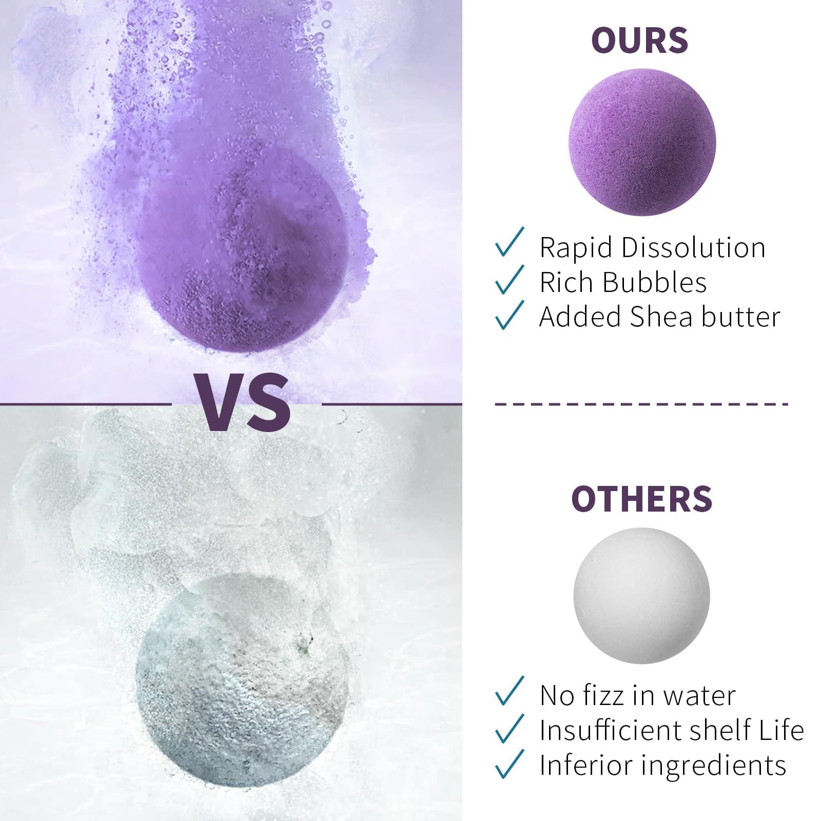 GETT Lavender Bath Bombs ingredients highlight vegan and organic formula.