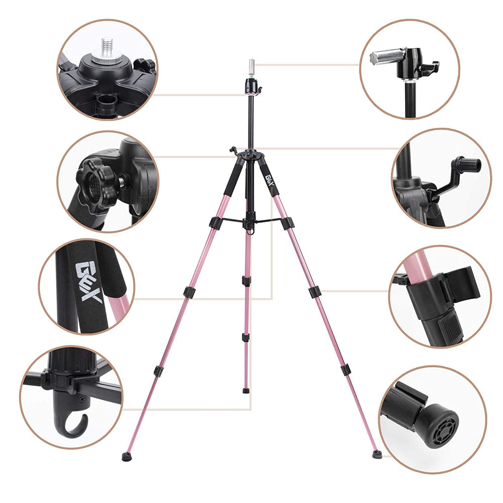 GEX 55-inch adjustable tripod demonstrating versatile height for varied styling
