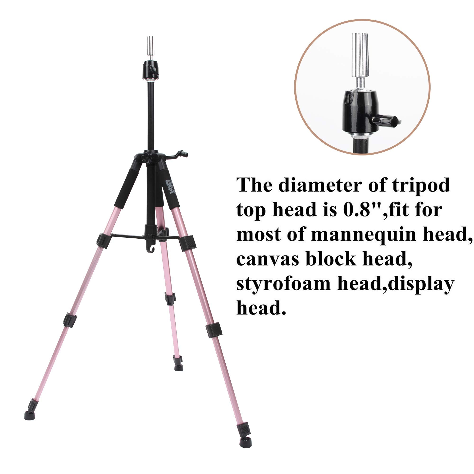 GEXWORLDWIDE 360-degree rotatable top enables precise head positioning for wig fittings.