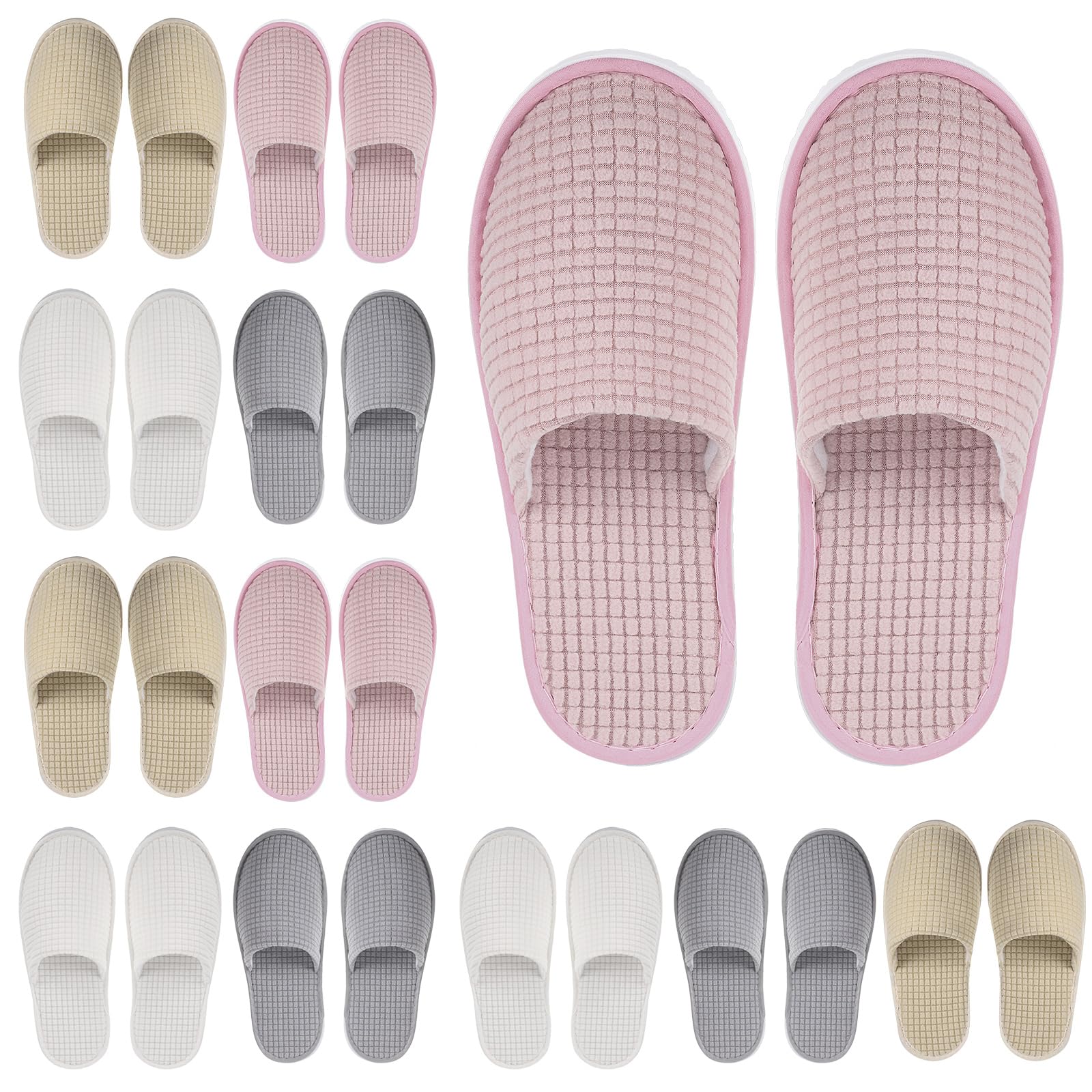 Geyoga 12-pair house slippers packaging image showing individual sets for easy sharing.