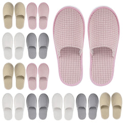 Geyoga 12-pair house slippers packaging image showing individual sets for easy sharing.