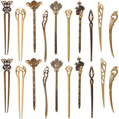 Geyoga bronze hair sticks ensemble showcases versatile styling options.