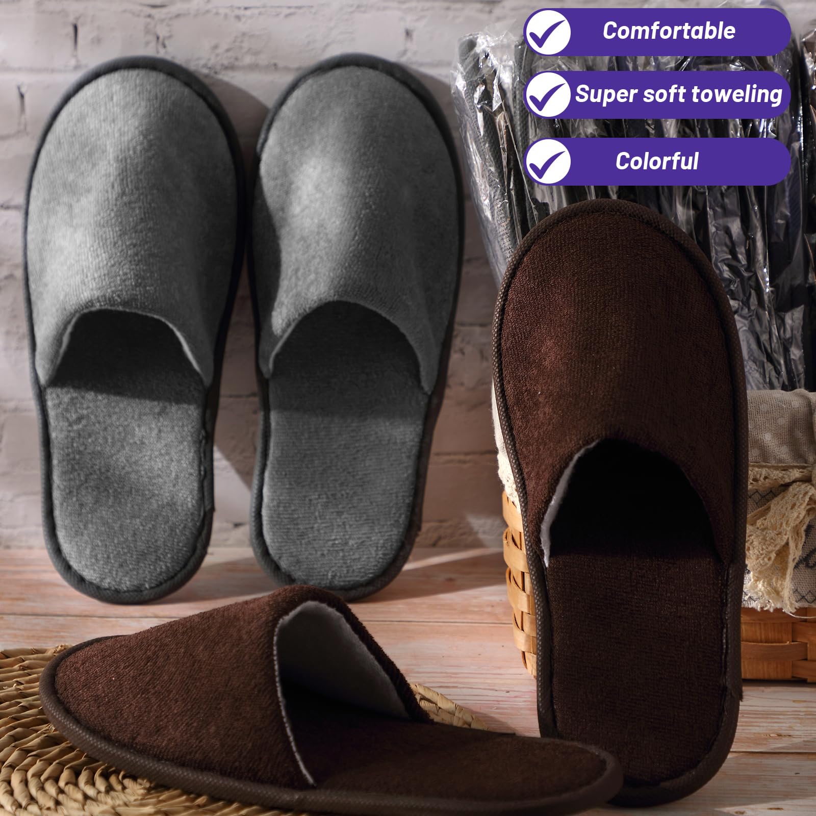 Geyoga guest slippers size and fit suitable for most guests.