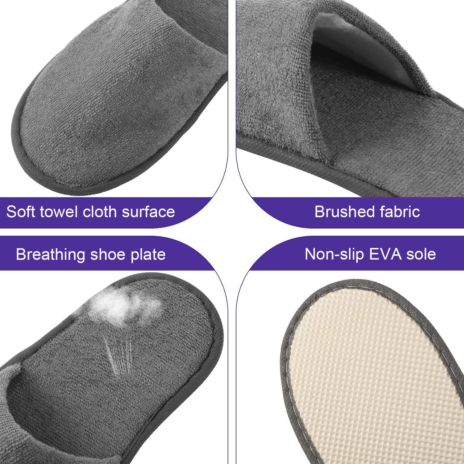 Geyoga toweling upper for soft, breathable comfort.
