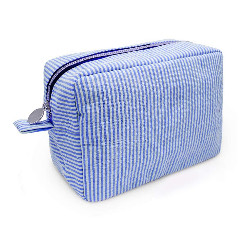 GFU makeup bag blue packing for vacation keeps cosmetics neatly contained