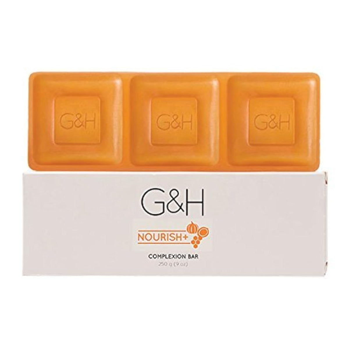 G&H Nourish+Complexion Bar packaging highlights premium daily cleansing for all skin types.