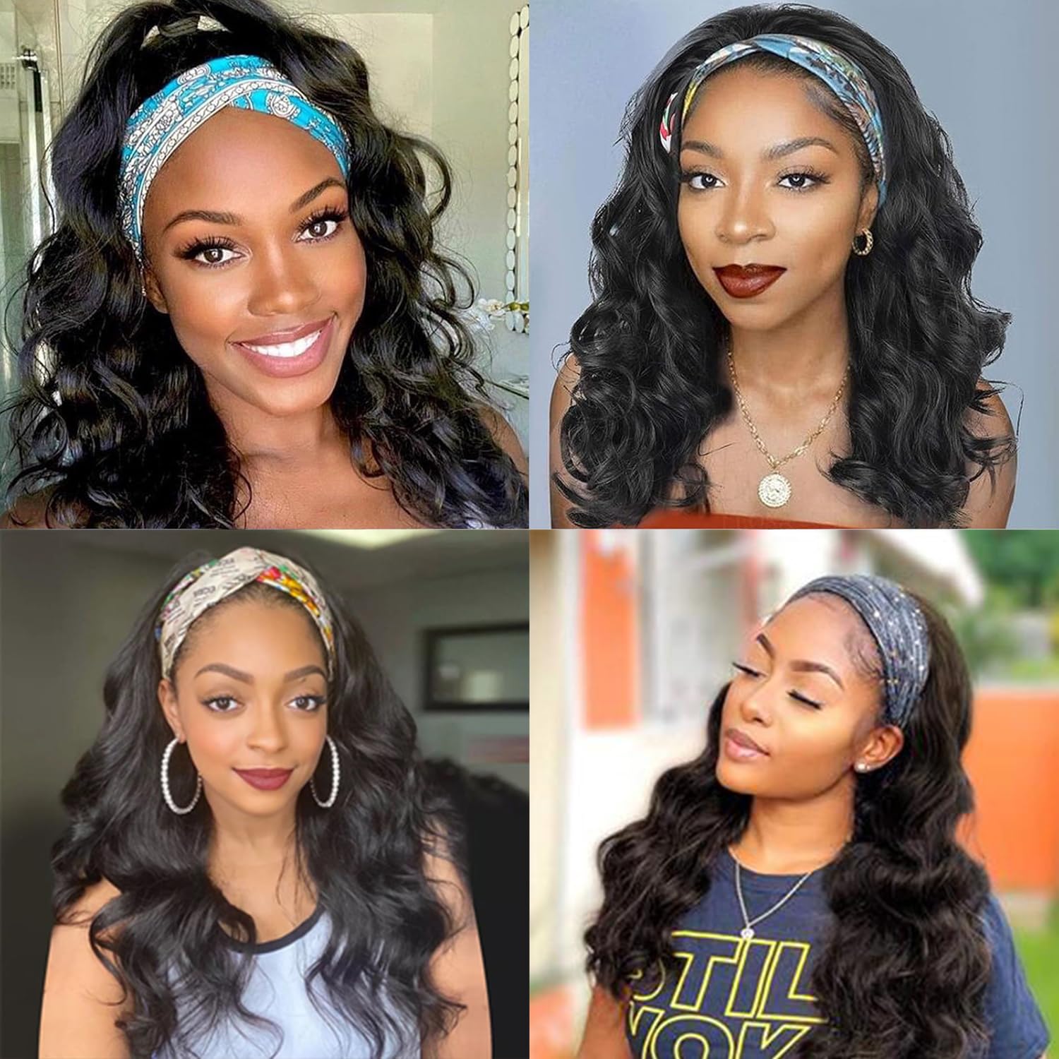 Ghaadd headband wig package includes lashes and wig cap as gifts.