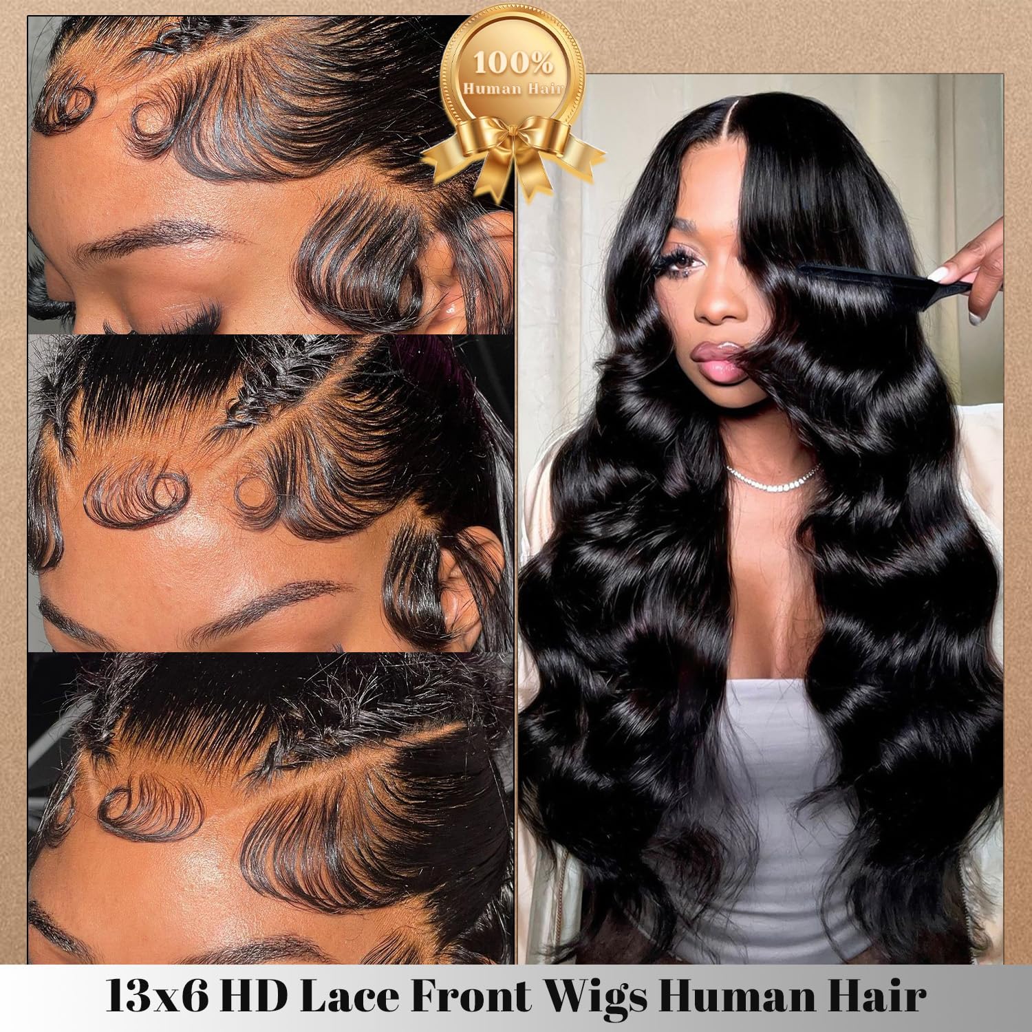 Ghios 30-inch body-wave wig shown on model for dramatic length and movement.