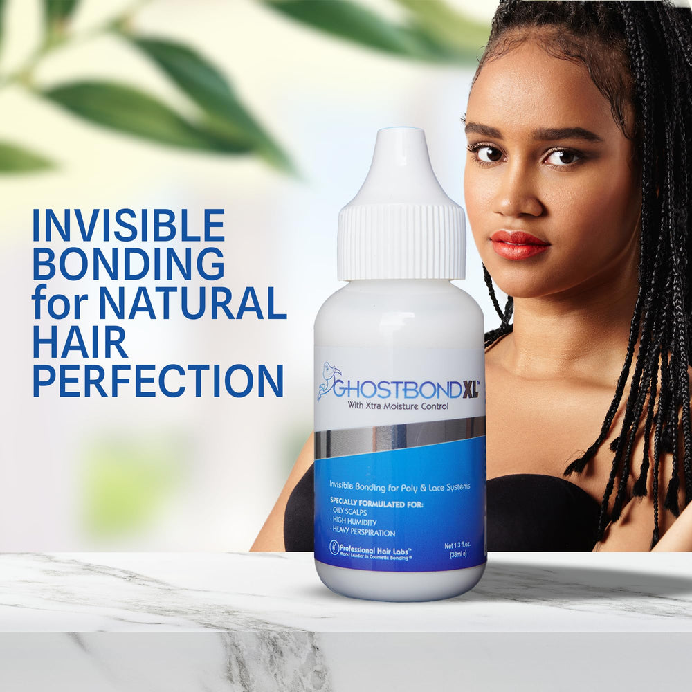GhostBond XL invisible bond on skin demonstrates natural-looking hairline.