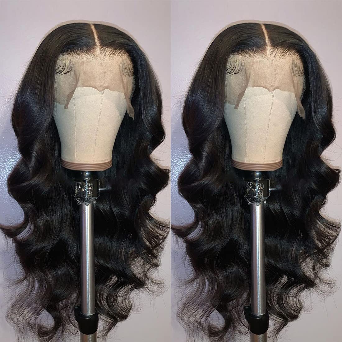 GIANNAY body-wave lace-front wig 26-inch side view for daily wear