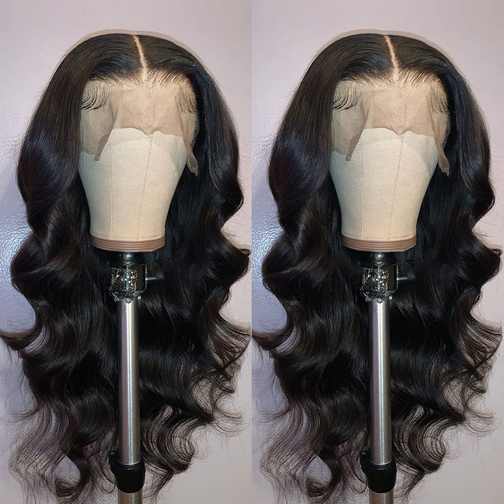 GIANNAY body-wave lace-front wig 26-inch side view for daily wear