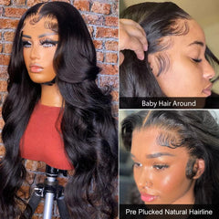 GIANNAY body-wave wig on model showing versatile texture for any occasion