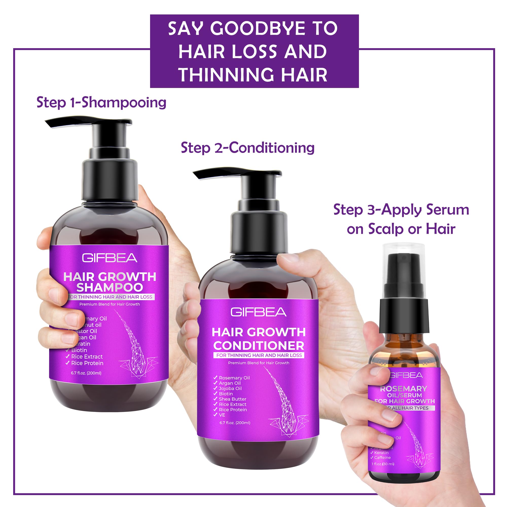 GIFBEA Thick-full hair visual hints at volume and bounce