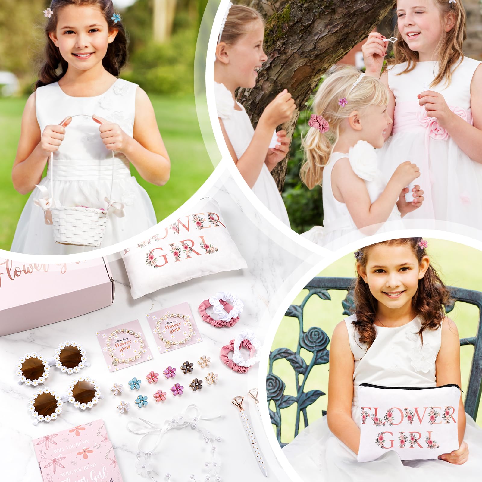 GiftSketch flower girl headbands with delicate embellishments for a festive look