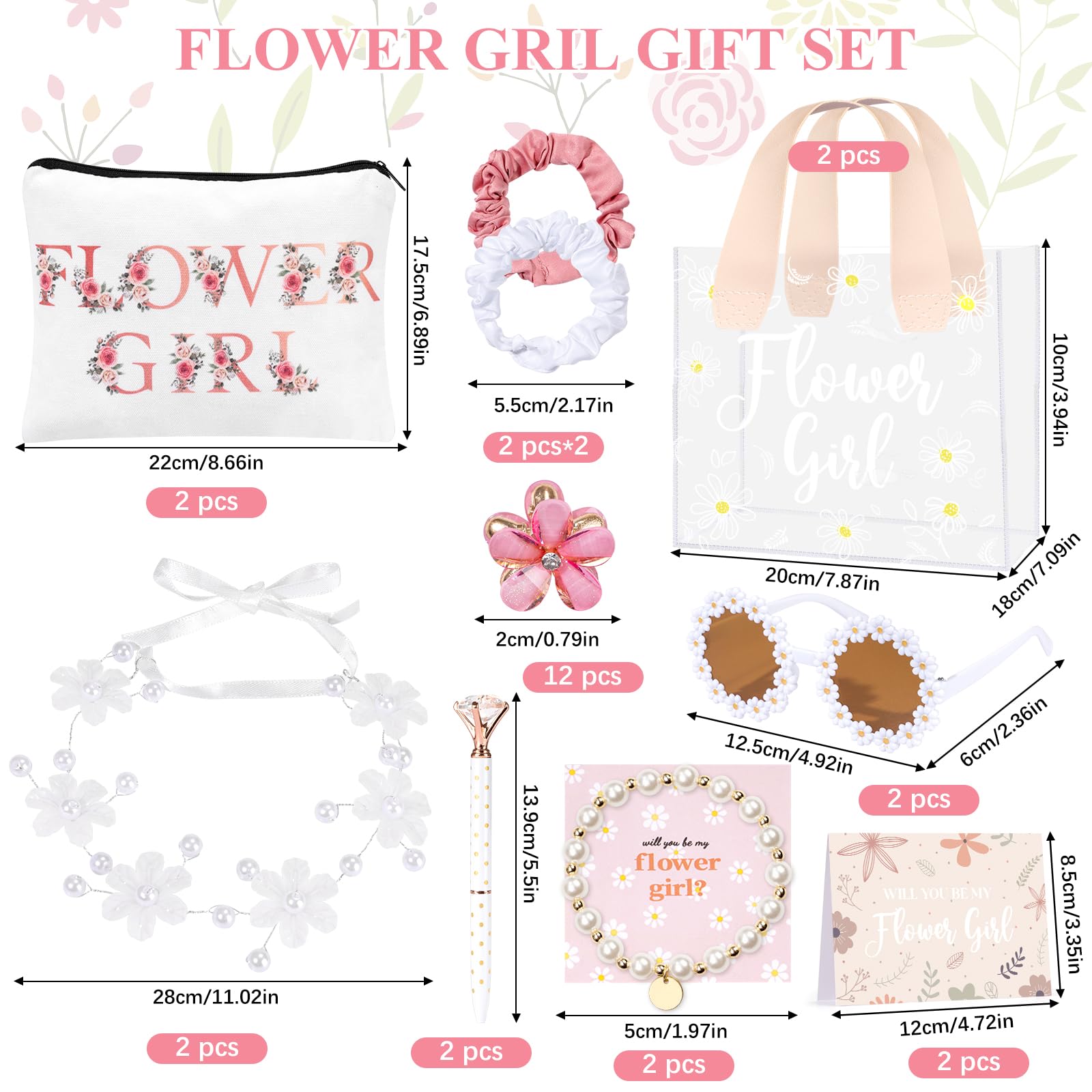 GiftSketch flower girl makeup bag in canvas for daily organization and charm