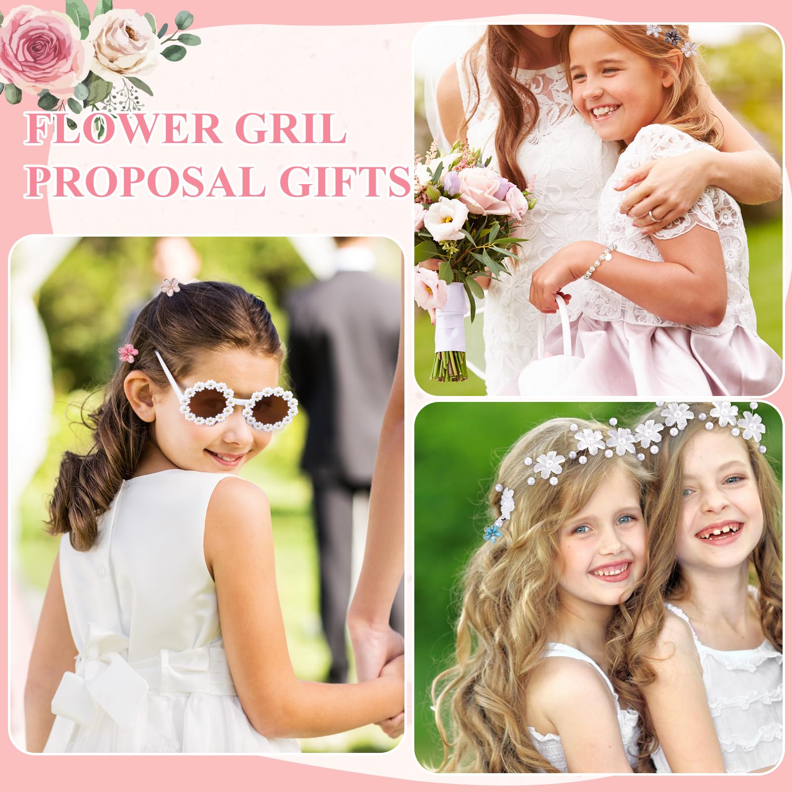 GiftSketch flower hair clips paired with pretty outfits for sparkle