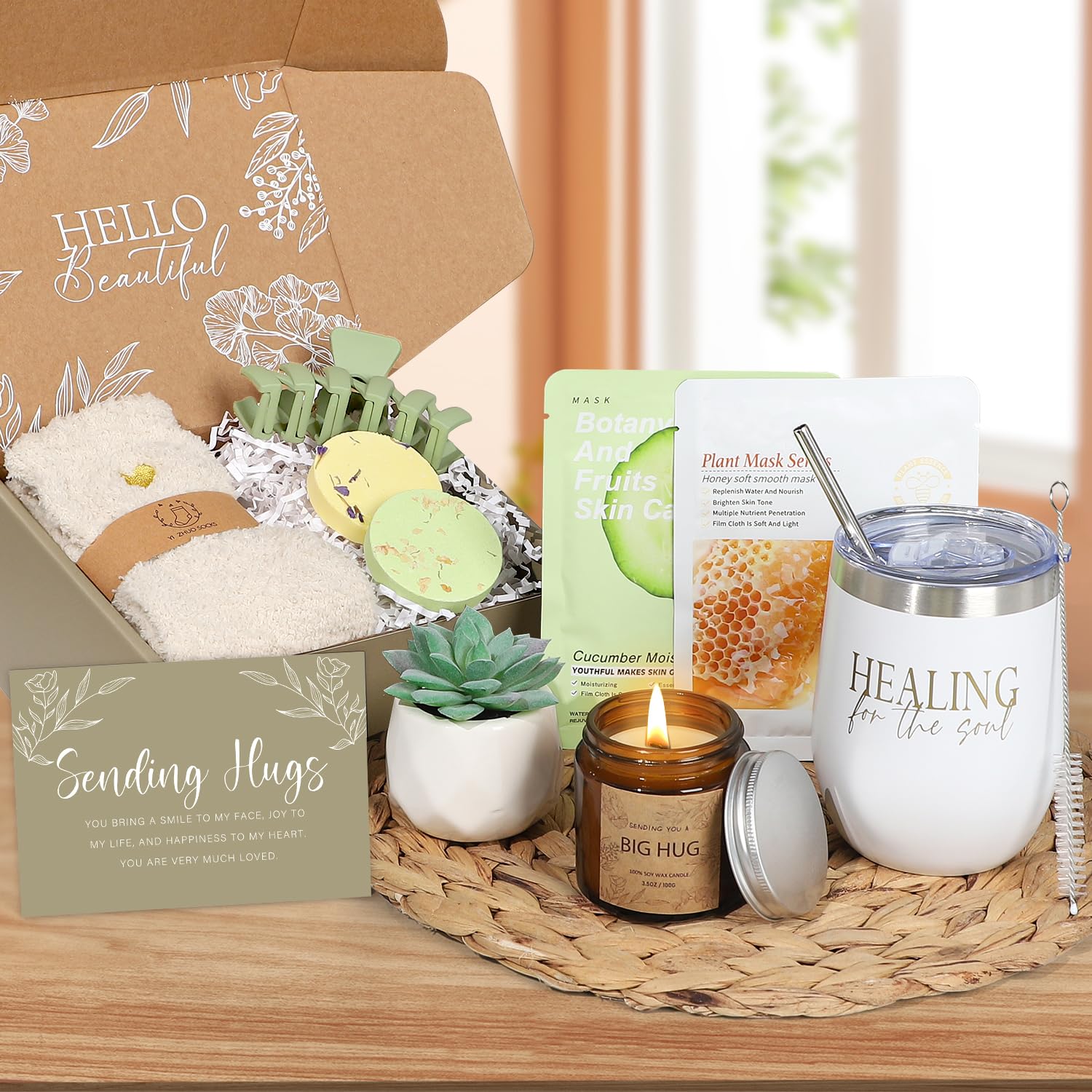 GiftPeak Thinking of You Care Package hair clip offers a practical spa day accessory.