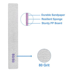 GigaGround double-sided 80/80 grit nail files for efficient smoothing.