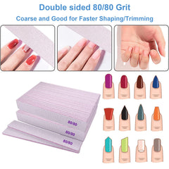 GigaGround double-sided 80/80 grit nail file for versatile acrylic and gel nail filing.