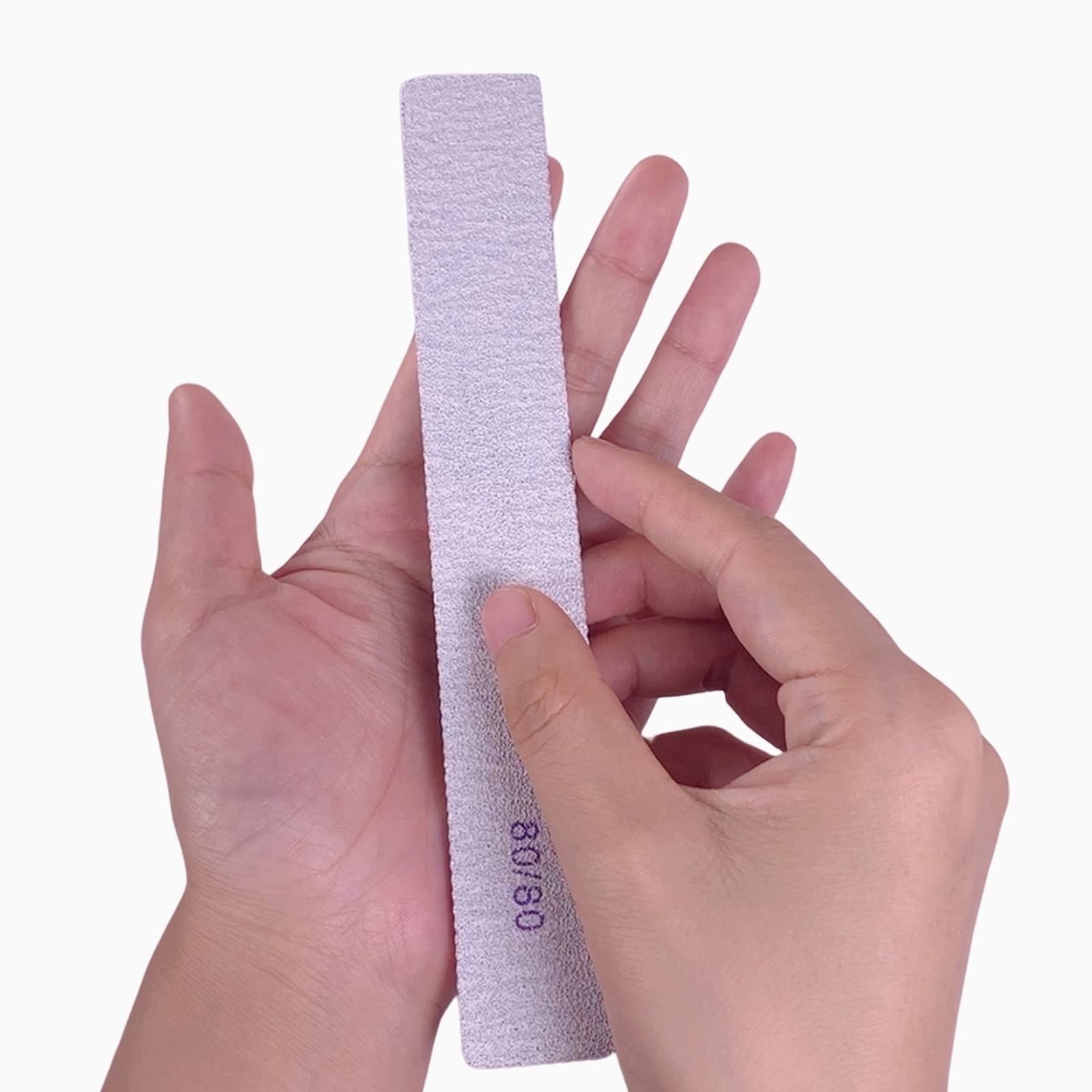 GigaGround ergonomic square nail file held for comfortable shaping.