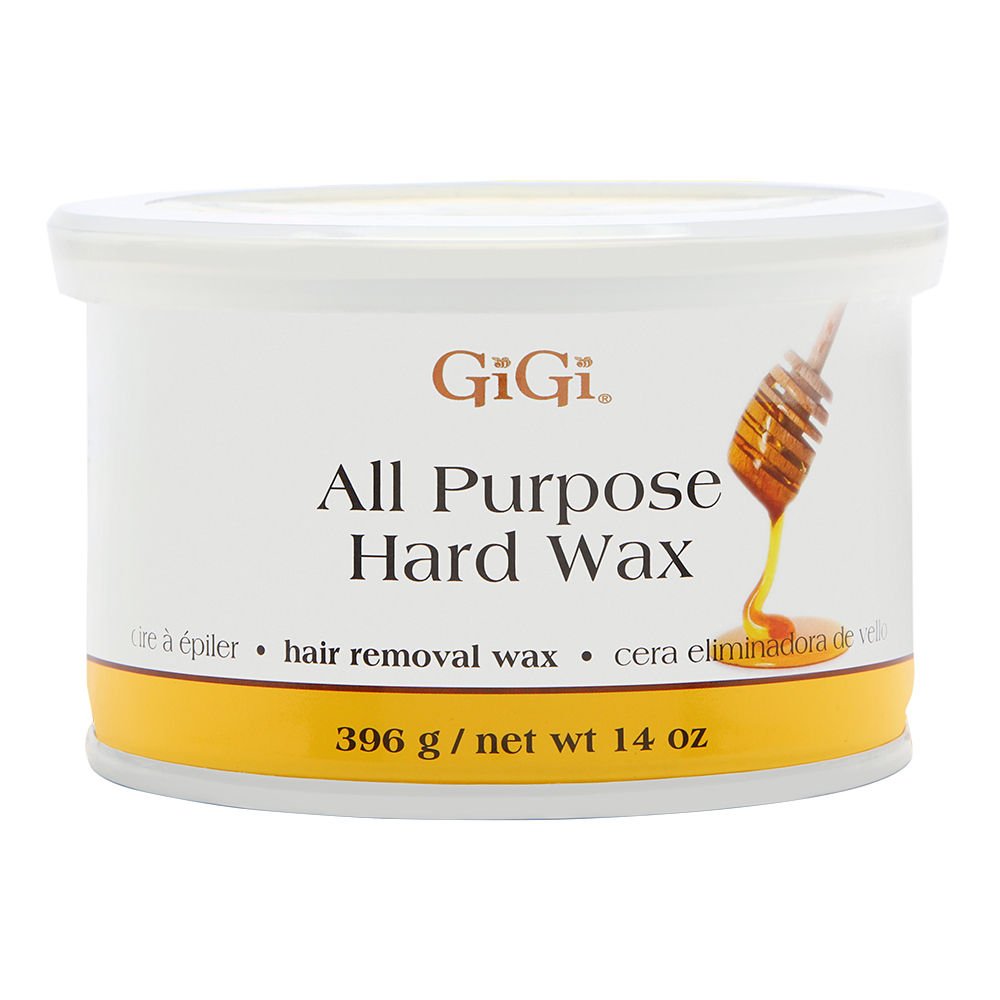 GiGi All Purpose Hard Wax 14oz jar for at-home full-body waxing sessions.