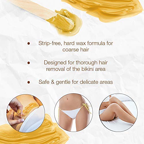 GiGi Brazilian Body Hard Wax application close-up — easy grab and pull.