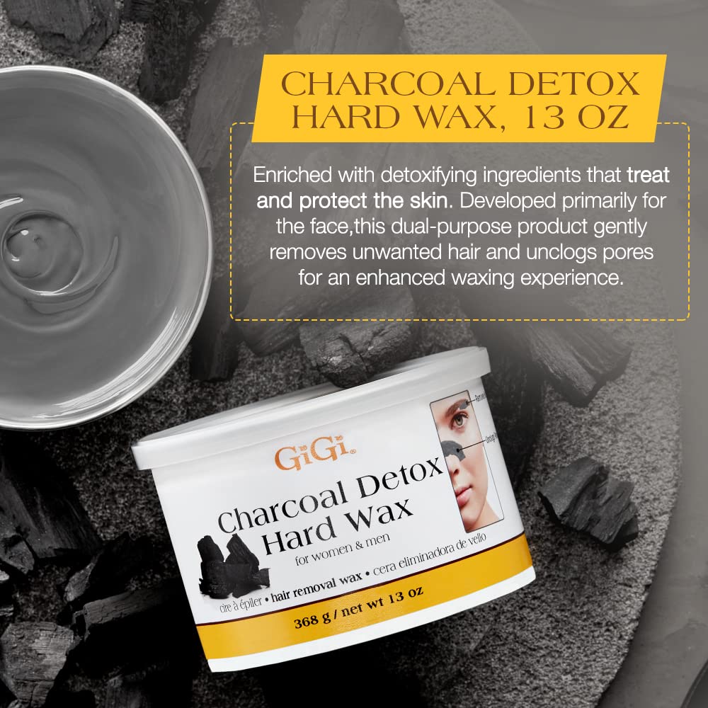 GIGI Charcoal Detox Wax can opened for easy storage and travel readiness.