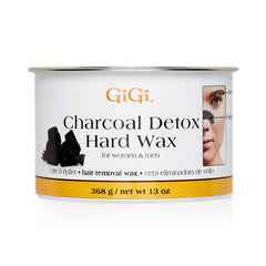 GIGI Charcoal Detox Facial Wax packaging for professional, gentle pore cleansing.