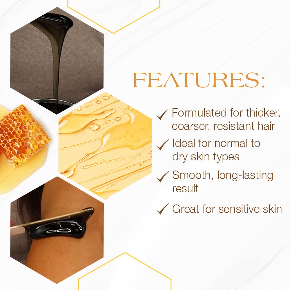 GIGI Dark Honee Soft Wax applied on face and body for coarse hair use case
