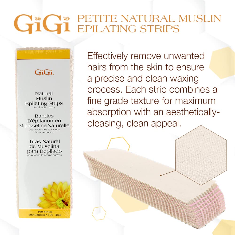 GIGI epilating strips large muslin texture closeup for smooth wax removal