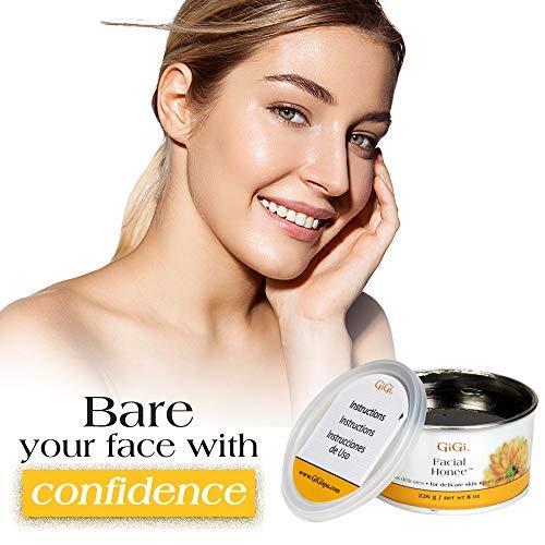GiGi Facial Honee Wax applied on face for gentle hair removal at home