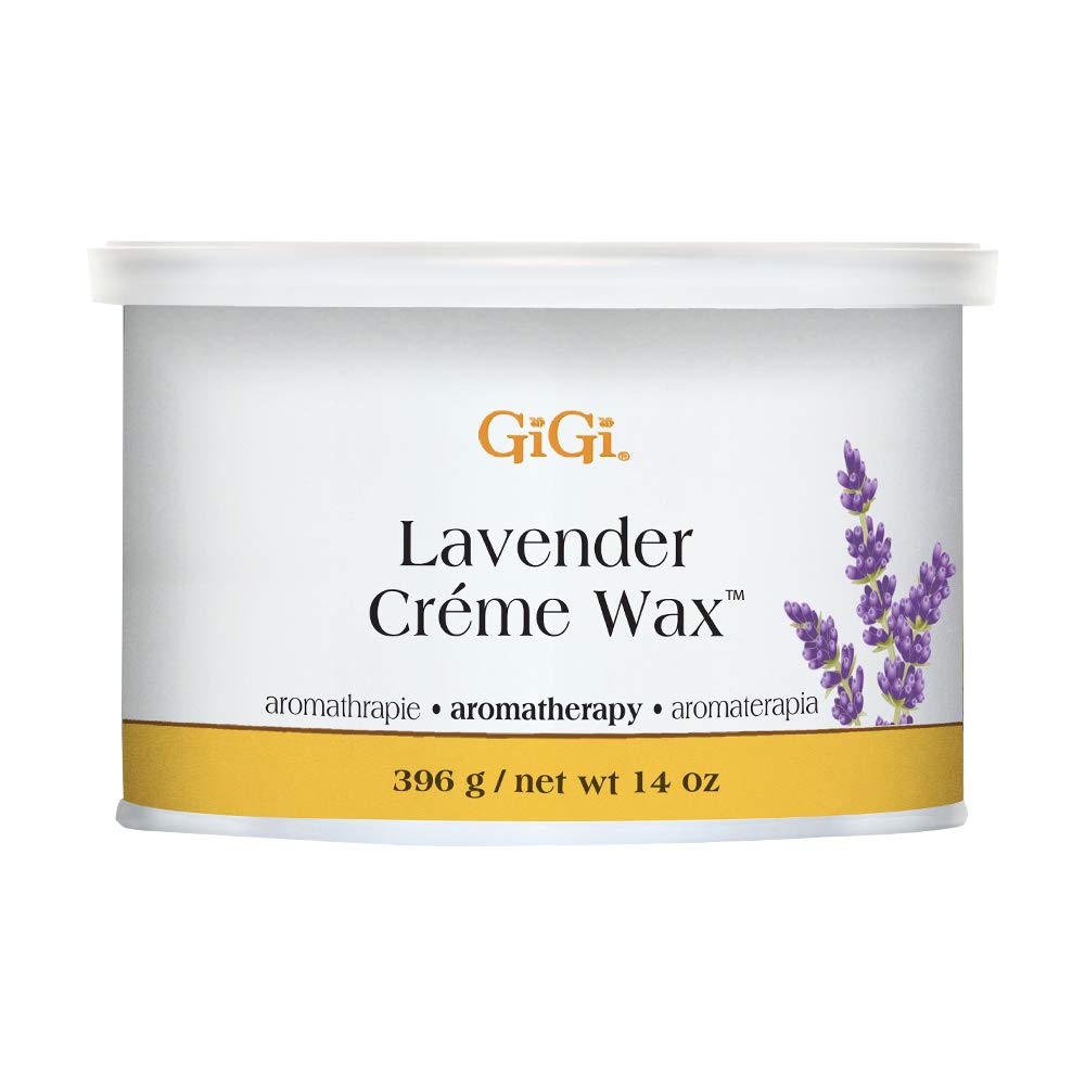 GIGI Lavender Creme Wax 14oz jar for smooth facial and body waxing sessions