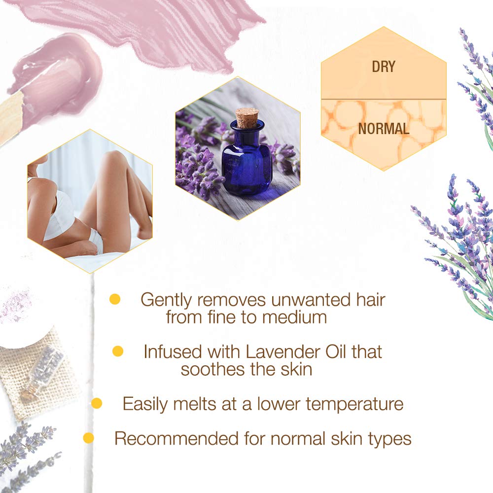 GIGI Lavender wax on face and body demonstrates soothing hair removal