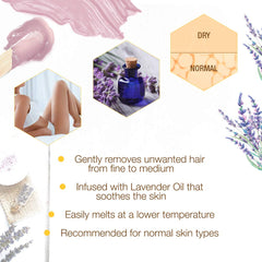 GIGI Lavender wax on face and body demonstrates soothing hair removal