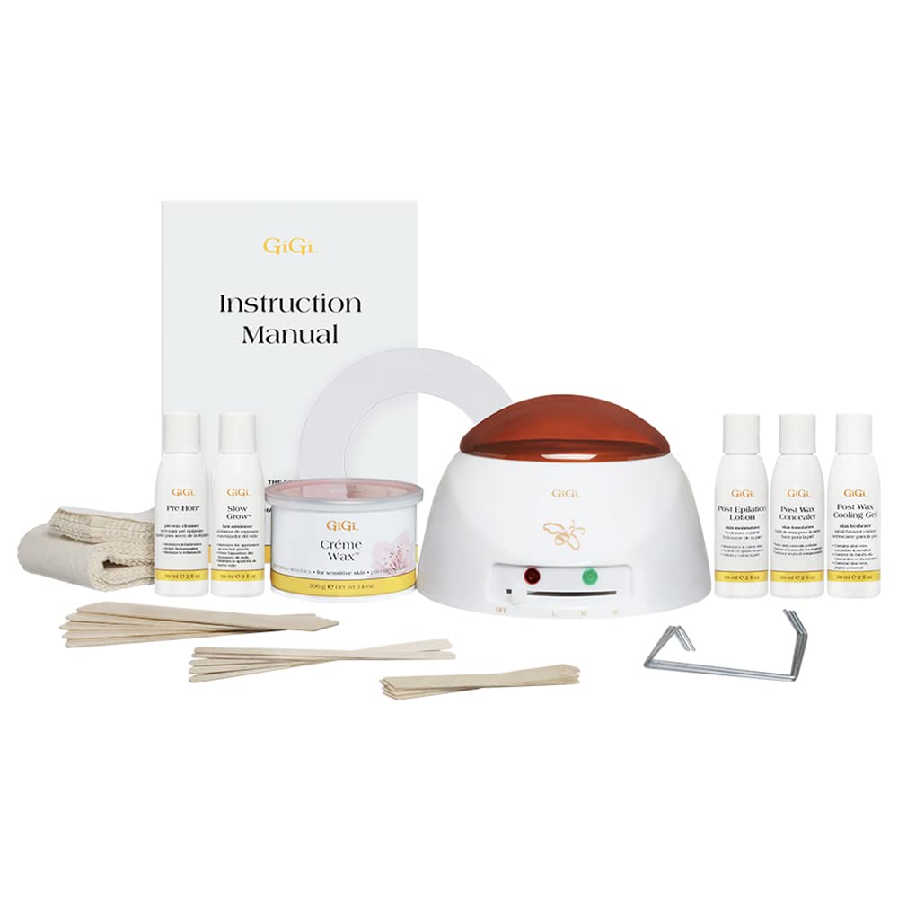 GIGI Mini Pro Waxing Kit honey warmer heats wax evenly for precise brow shaping.
