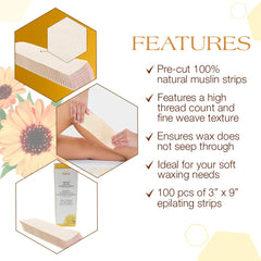 GIGI natural epilating strips 100-count pack ready for repeated sessions