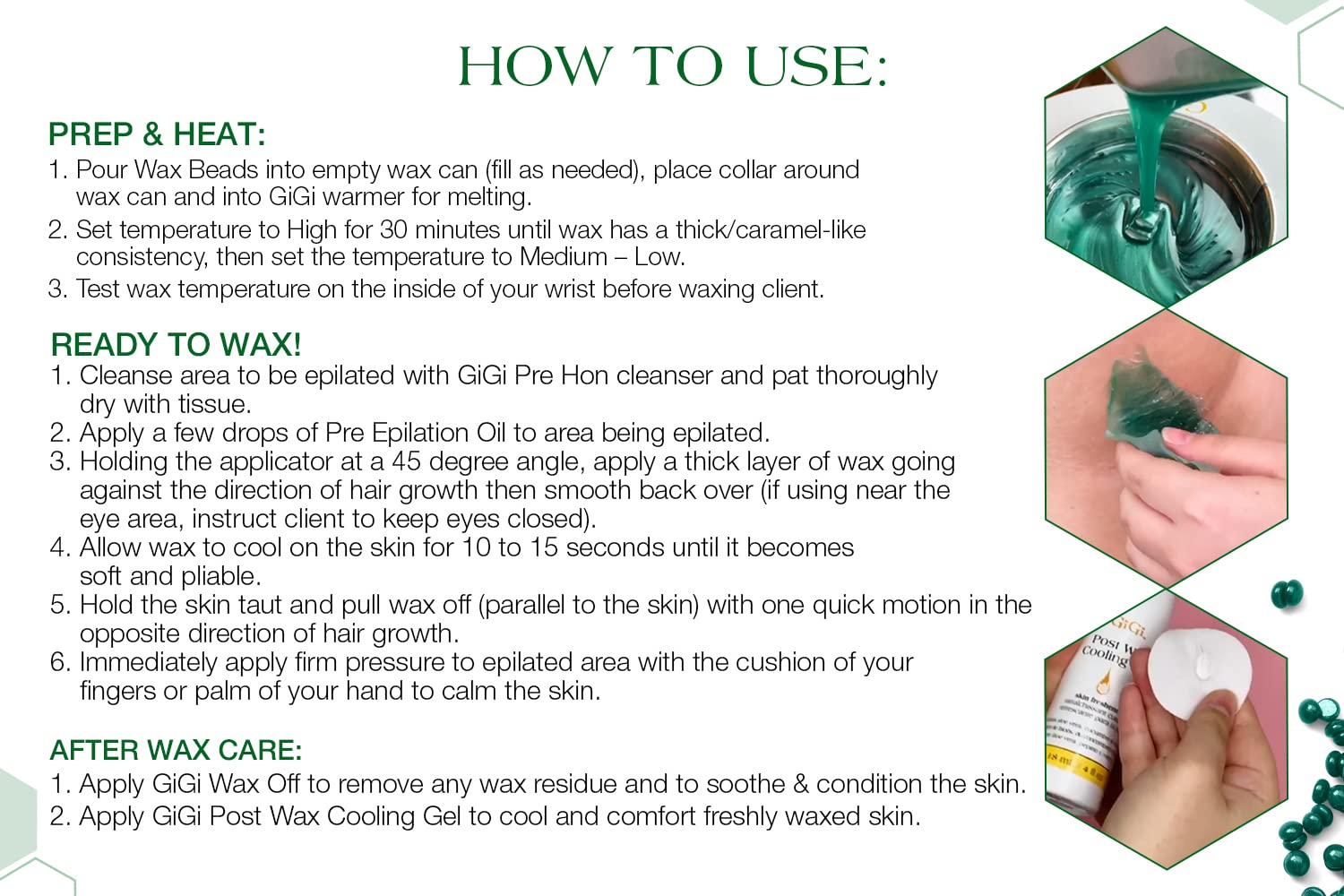 GIGI Nourishing Aloe canister packaging shown for convenient storage and mess-free home waxing.