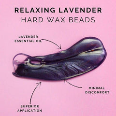 GIGI Relaxing Lavender beads showcase flexible, no-strips wax formula.