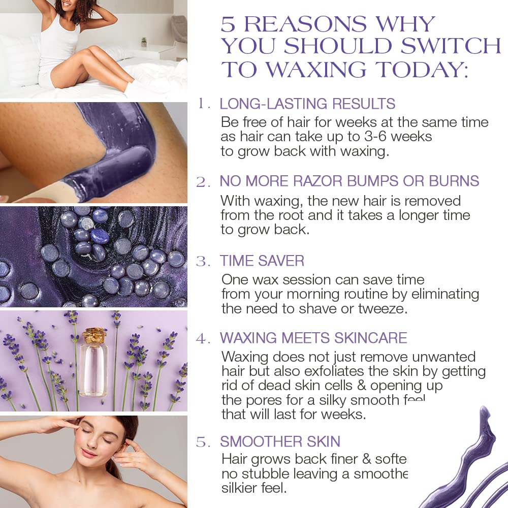GIGI Relaxing Lavender beads leave skin moisturized after waxing.