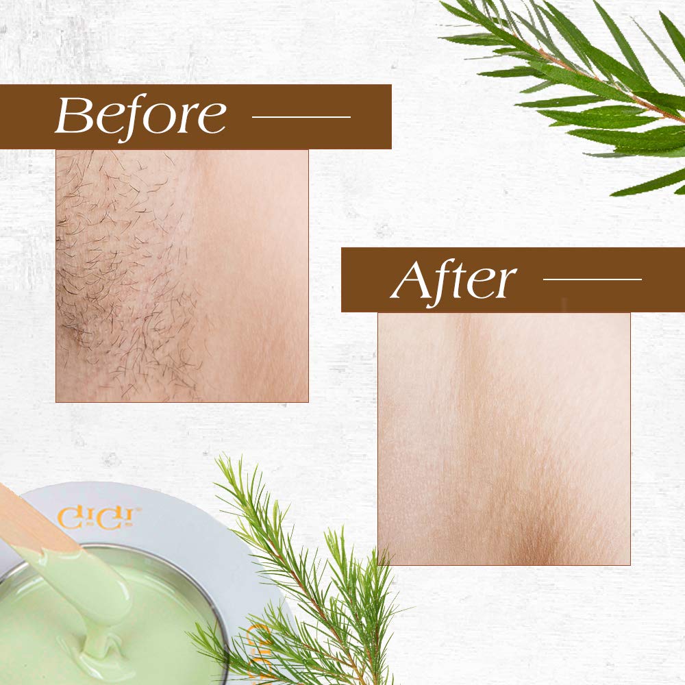 Gigi Tea Tree Creme Wax thin application for easy, precise removal