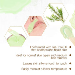 Gigi Tea Tree Creme Wax wax strip removal showing gentle pull