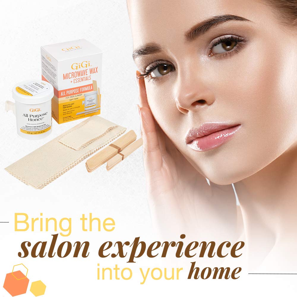 GIGI wax strips and applicators for easy, mess-free waxing sessions.